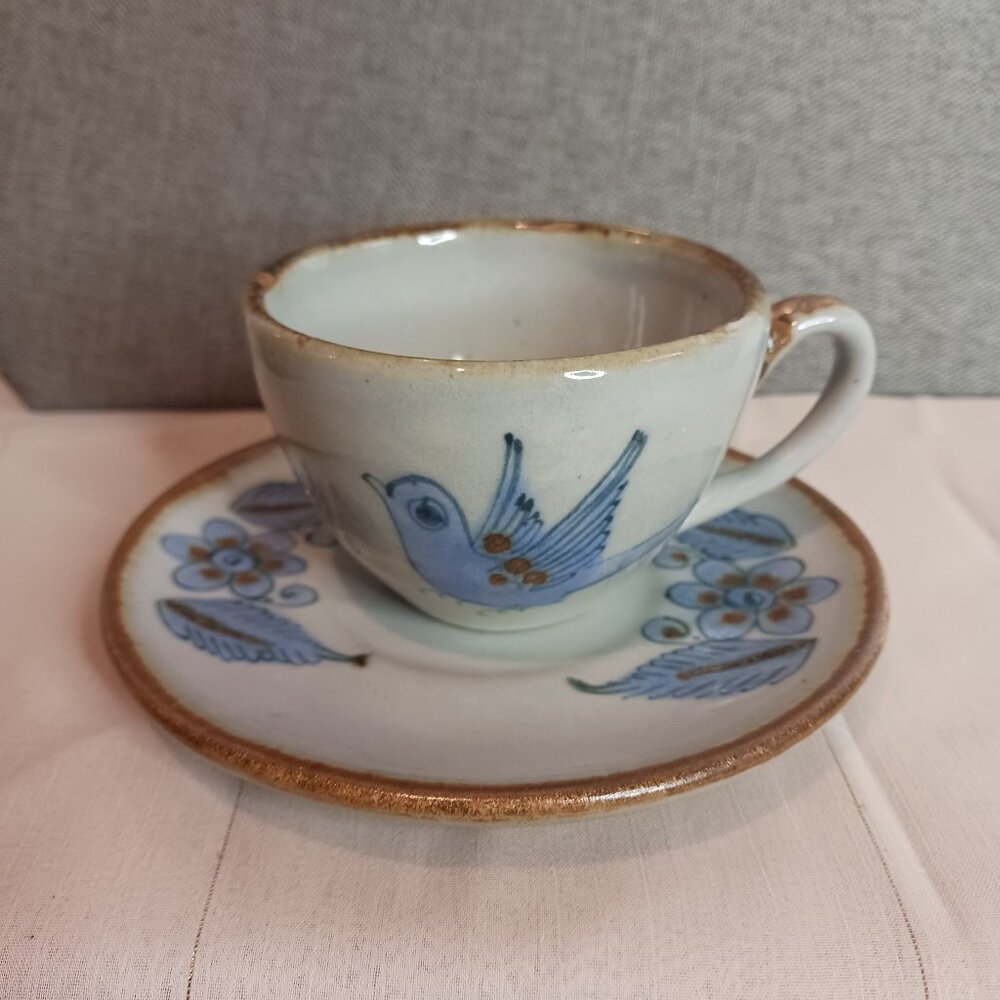 Tonala Ken Edwards Blue Bird Cup and Saucer
